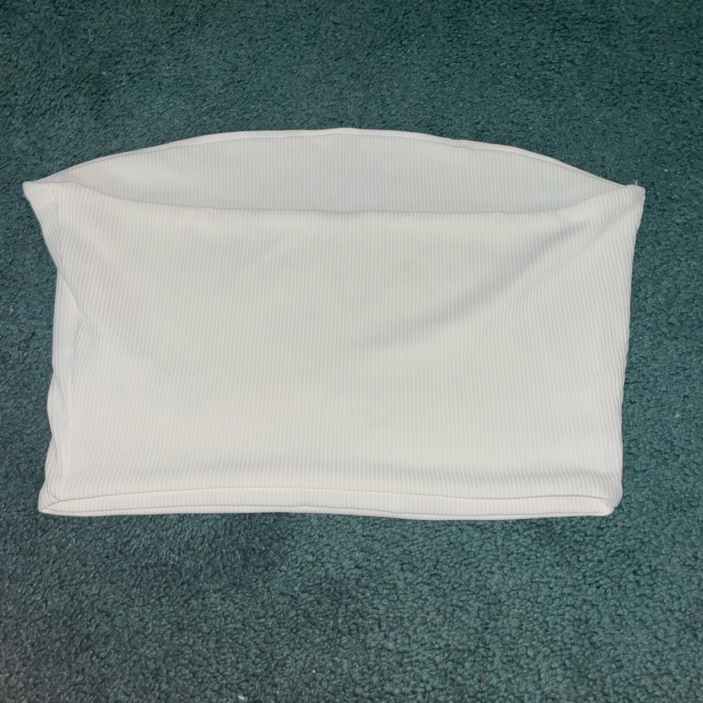 White Ribbed Tube Top - Picture 2 of 3